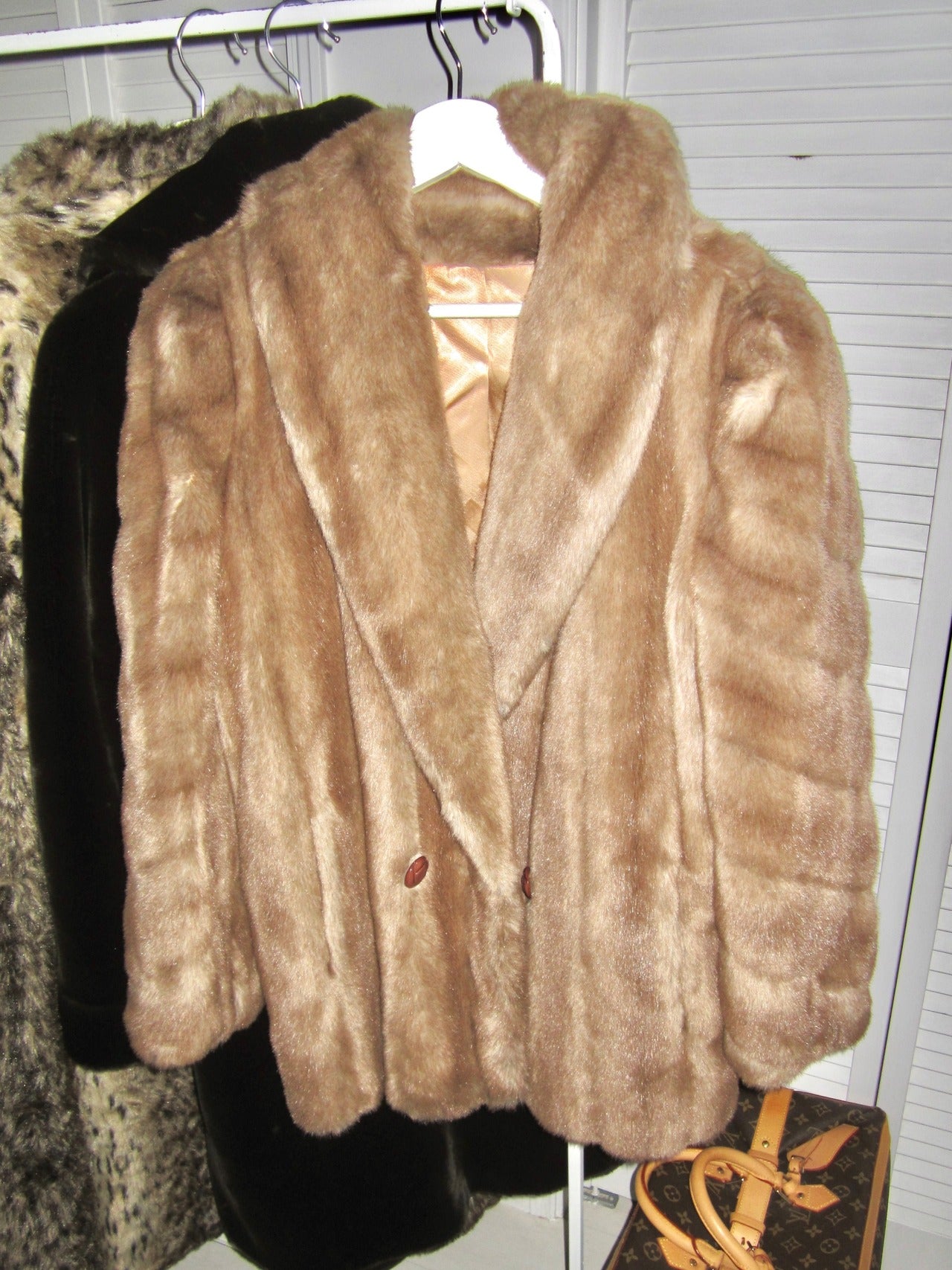 Classic good girl brown faux fur coat