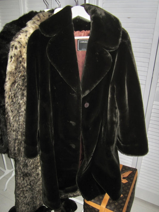 Vintage germany silky faux fur coat