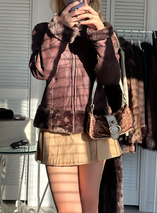 Brown boa mouton jacket