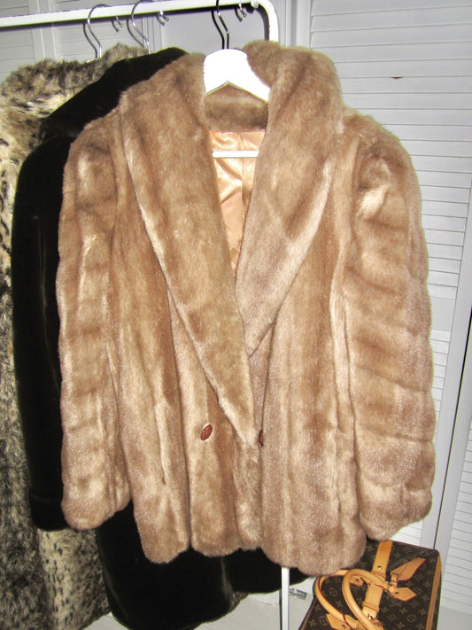 Classic good girl brown faux fur coat