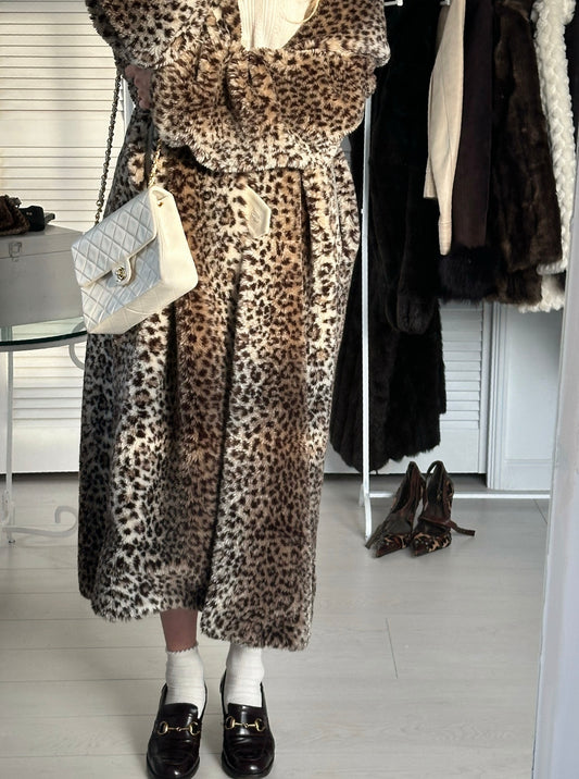 80s VINTAGE leopard coat