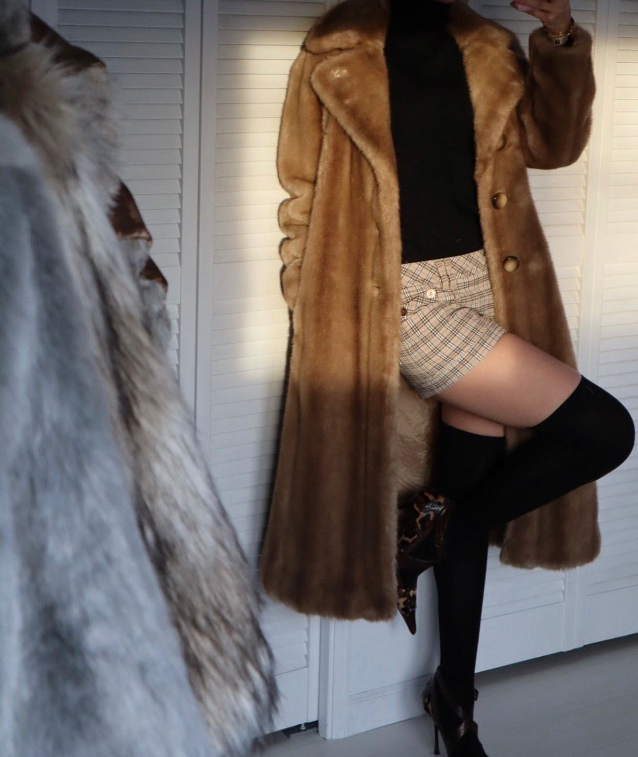 Classic long teddy faux fur coat